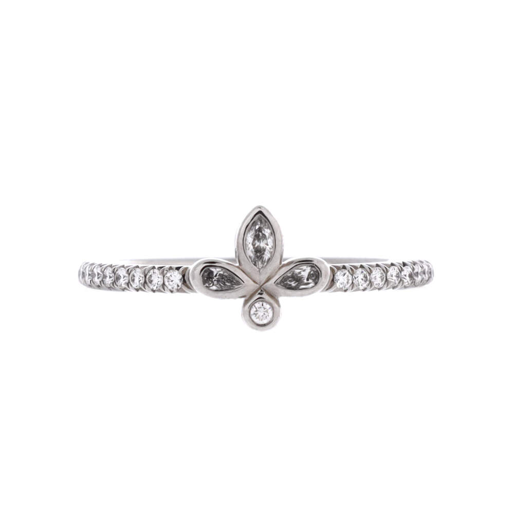 Tiffany & Co. Fleur de Lis Flower Ring Platinum and Diamonds
